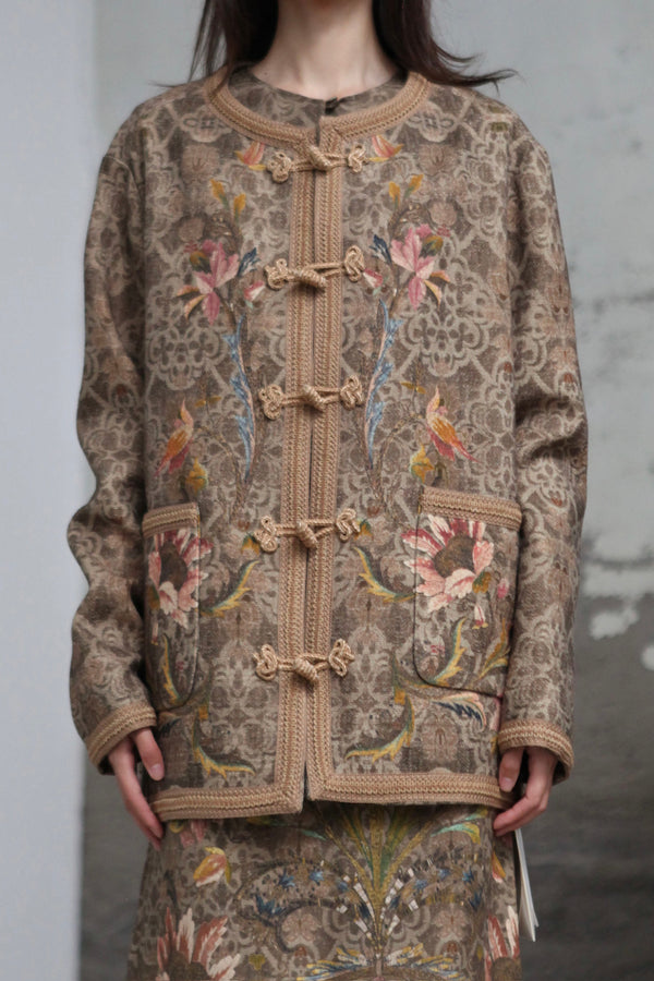 INTO THE EAST 25 Autumn/Winter Tussah Silk Loose Hand-Buttoned Suit Jacket ITE-E1DGAW008GR21JK-LV Green